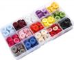 ganssia 5/8 inch ( 15mm ) 15 colors mix button for sewing 4 holes resin button multi color for crafts scrapbooking pack of 300 pcs with box logo