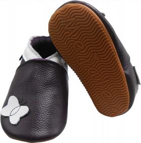 img 4 attached to Anti-Slip Infant Moccasins For Crawling And Walking - Mejale Baby Rubber Sole Shoes With Leather Design