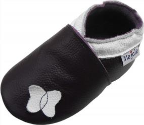 img 3 attached to Anti-Slip Infant Moccasins For Crawling And Walking - Mejale Baby Rubber Sole Shoes With Leather Design