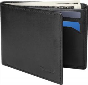 img 4 attached to Genuine Blocking Minimalist Charcoal Black ID Men's Accessories in Wallets, Card Cases & Money Organizers