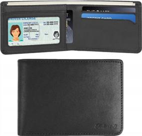 img 2 attached to Genuine Blocking Minimalist Charcoal Black ID Men's Accessories in Wallets, Card Cases & Money Organizers