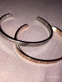 img 7 attached to Engraved Friendship Journey Cuff Bracelet - NewChiChi Inspirational Jewelry