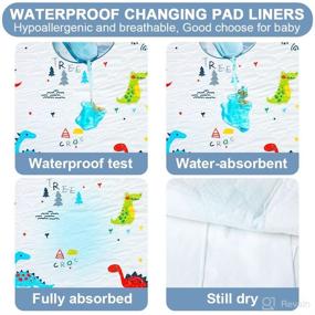 img 3 attached to Waterproof Baby Changing Pad: Portable Changing Mat for Infants or Small Toddlers - Cotton Muslin Changing Table Cover Liners with Ultra Soft Feel, 27 x 19 inches