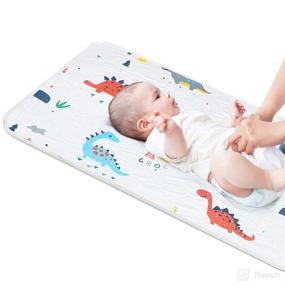 img 4 attached to Waterproof Baby Changing Pad: Portable Changing Mat for Infants or Small Toddlers - Cotton Muslin Changing Table Cover Liners with Ultra Soft Feel, 27 x 19 inches