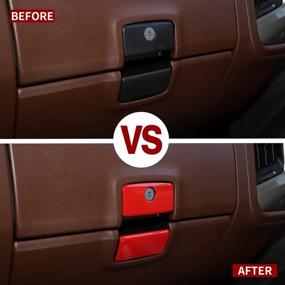 img 3 attached to Voodonala Co-Pilot Storage Box Handle Decorative Trim For 2014-2018 Chevy Silverado GMC Sierra, Made Of ABS Red (2Pcs)