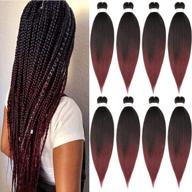pre-stretched braiding hair extension ombre black to burgundy professional crochet braiding hair 26 inch 8 packs hot water setting perm yaki synthetic hair for twist braids (26inch,#1b/bug) logo