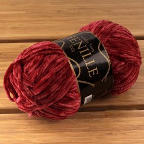 img 3 attached to Soft And Luxurious JubileeYarn Chenille Yarn In Garnet - Worsted Weight - 400G In 4 Skeins