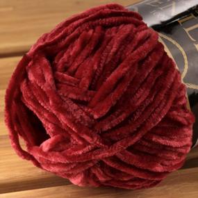 img 2 attached to Soft And Luxurious JubileeYarn Chenille Yarn In Garnet - Worsted Weight - 400G In 4 Skeins