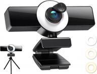 full hd webcam with built-in microphone, web camera including fill light privacy cover and tripod stand, ideal for zoom meetings, streaming, and video calls logo