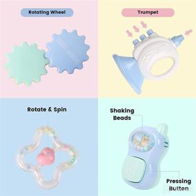 img 2 attached to Enhance Your Baby's Development with the Cuterabit 13PCS Baby Rattles Toys Set - Perfect Teething and Spin Rattles with Storage Case for Babies 3-12 Months