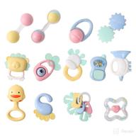 enhance your baby's development with the cuterabit 13pcs baby rattles toys set - perfect teething and spin rattles with storage case for babies 3-12 months logo