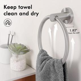 img 1 attached to Stylish And Durable KES Towel Ring - Wall Mount Stainless Steel Holder For Bathroom Towels - A2180B-2