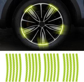 img 4 attached to SUNBREATH Night Reflective Car Wheel Safety Warning Stripe Decals Stickers Car Motorcycle Bike Wheel Stickers Decoration Universal 20PCS Green