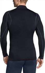 img 3 attached to Мужские термокомпрессионные рубашки - 1 или 2 шт., топ с воротником под горло и зимними видами спорта, базовый слой для бега от TSLA