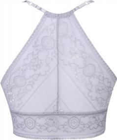 img 3 attached to Sexy Unlined Lace Bralette Crop Top For A-C Cup Women By Joyaria