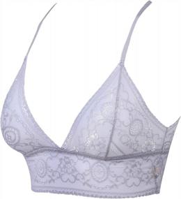 img 2 attached to Sexy Unlined Lace Bralette Crop Top For A-C Cup Women By Joyaria