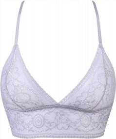 img 4 attached to Sexy Unlined Lace Bralette Crop Top For A-C Cup Women By Joyaria