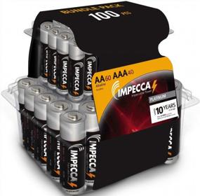 img 3 attached to Impecca 100 Pack High-Performance Alkaline AA And AAA Batteries Combo, 60 Count AA & 40 Count AAA, Leak-Resistant Long-Lasting Technology