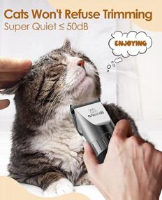 img 2 attached to Quiet Cordless Cat Hair Trimmer With Comb - Oneisall Grooming Kit For Long And Matted Fur, 3-Speed Cat Clippers For Flawless Results
