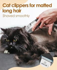 img 3 attached to Quiet Cordless Cat Hair Trimmer With Comb - Oneisall Grooming Kit For Long And Matted Fur, 3-Speed Cat Clippers For Flawless Results