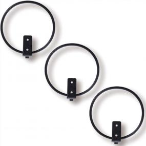 img 4 attached to Orz Set Of 3 Collapsible Flower Pot Holder Rings For Wall-Mounted Plant Display In Iron Black