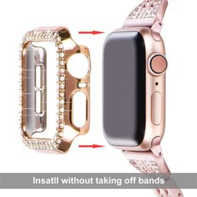 img 1 attached to Surace 40Mm Case Compatible With Apple Watch Case, Bling Frame Protective Case Replacement For Apple Watch Series 6 Series 5 Series 4 40Mm Compatible With Apple Watch SE, Rose Gold