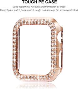 img 2 attached to Чехол Surace 40 мм, совместимый с чехлом для Apple Watch, замена защитного корпуса Bling Frame для Apple Watch Series 6 Series 5 Series 4 40 мм, совместимый с Apple Watch SE, розовое золото