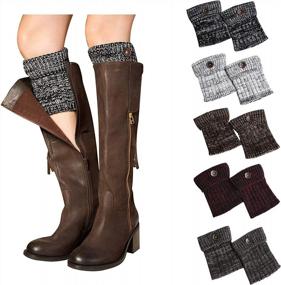 img 4 attached to Stay Warm And Stylish With Bestjybt Womens Short Boot Socks!