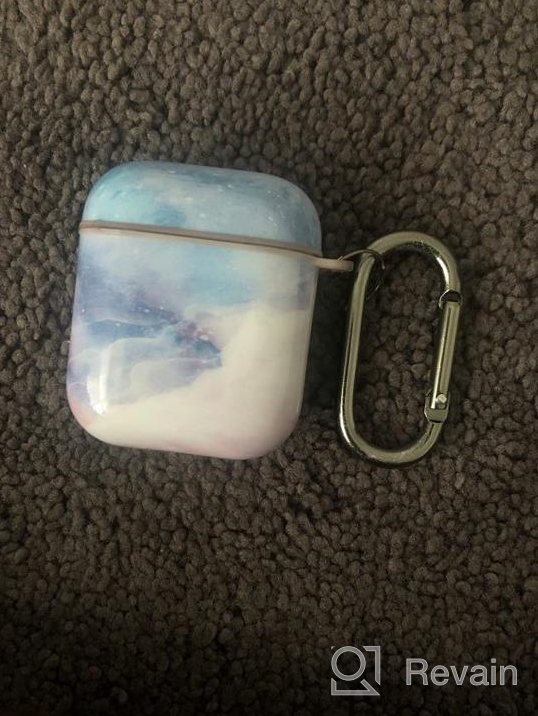 img 1 attached to Adorable Hamile Airpods Case Cover: Compatible With Apple Airpods 2 & 1, Shockproof Hard Case With Cute Pink Blue Pattern And Portable Carabiner For Women, Men, And Girls review by George Evans