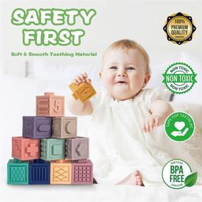 img 2 attached to 👶 Montessori Toys for Babies 0-12 Months - Soft Teething Toys, Building Blocks, Sensory Developmental Education - Toddler Baby 12-18 Months, 23 PCS