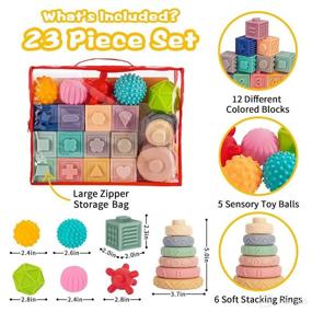 img 3 attached to 👶 Montessori Toys for Babies 0-12 Months - Soft Teething Toys, Building Blocks, Sensory Developmental Education - Toddler Baby 12-18 Months, 23 PCS