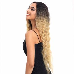 img 1 attached to Joedir Synthetic Lace Front Wigs - Long Wavy Style, 30'' Length, 130% Density For Women, Color TTPN4/270A/24F