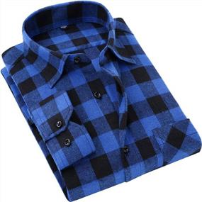 img 3 attached to 👕 DOKKIA Buffalo Gingham Flannel X Large: Stylish and Comfortable Oversized Flannel Shirt