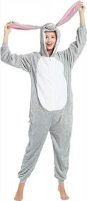 img 4 attached to Animal Onesie Pajamas Costume For Men And Women - Perfect For Halloween Parties And More!