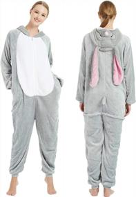 img 3 attached to Animal Onesie Pajamas Costume For Men And Women - Perfect For Halloween Parties And More!