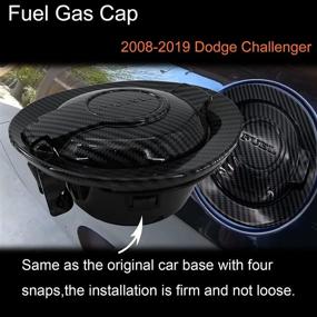 img 3 attached to 🔒 Dodge Challenger Fuel Gas Cap Cover - Carbon Fibre Fuel Fill Tank Cap Door 2008-2019 | Protecting Fuel Cap Safety