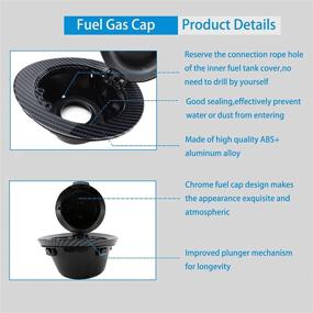 img 1 attached to 🔒 Dodge Challenger Fuel Gas Cap Cover - Carbon Fibre Fuel Fill Tank Cap Door 2008-2019 | Protecting Fuel Cap Safety