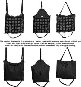 img 2 attached to 🐴 Majestic Ally Slow Feed Hay Bag for Horses - Adjustable Travel Feeder for Trailers, Stalls, and Portability - Feeding Sack with Strap Support - Simulates Grazing, Reduces Waste - Black