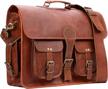 vintage handmade leather messenger bag - genuine leather satchel briefcase for men and women, crossbody brown antique style with rustic look, perfect for travel and business logo