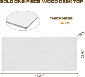 img 2 attached to AIMEZO Height Adjustable Standing Desk Wood Table Top - 48" X 24" Solid One-Piece Desktop In White