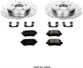 img 2 attached to Enhance Brake Performance with Power Stop K4624 Rear Z23 Carbon Fiber Brake Pads and Drilled & Slotted Rotors Kit