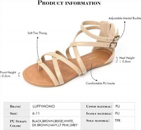 img 1 attached to Elevate Your Style with LUFFYMOMO Women's Gladiator Strap Sandals: Flat Fisherman Thong Cross Strappy Sandals for Fashion-forward Women