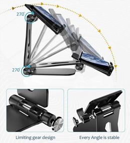 img 3 attached to Portable And Adjustable Phone Holder For Desks - MROCO Foldable Aluminum Stand Compatible With Phones And Tablets