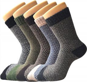 img 4 attached to 🧦 5-Pack Women's Winter Wool Socks - Cozy Cabin Warmth, Thick Knitted Crew Soft Socks - Perfect Gifts for Women