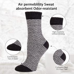 img 3 attached to 🧦 5-Pack Women's Winter Wool Socks - Cozy Cabin Warmth, Thick Knitted Crew Soft Socks - Perfect Gifts for Women