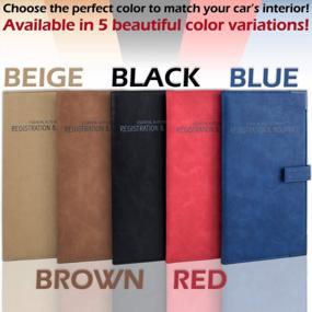 img 2 attached to Organize Your Car Paperwork With Our Premium Beige PU Leather Auto Insurance And Registration Card Holder - Keep Your DMV, AAA, And Contact Information Cards Handy In Your Vehicle Glove Box