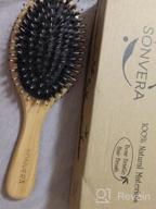 img 1 attached to Bristle Hair Brush For Men'S And Women'S Hair - Boars Hair Brush For Thick Thin Curly Fine Hair - Detangling Brush Set With Wooden Hairbrush Bamboo Comb And Travel Bag review by Curby Alston