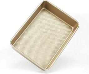 img 4 attached to Non-Stick Carbon Steel Deep Rectangle Cake Pan With Micro-Textured Finish For Perfect Brownies And Cakes - 9X13 Inches