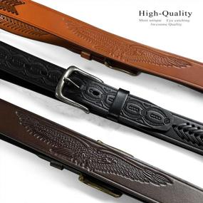 img 2 attached to Western Hand-Braided Genuine Leather Belt - 1-1/2"(38Mm) Wide, Assembled In The U.S For Jeans & Casual Wear