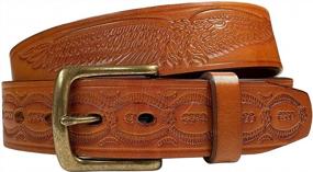 img 4 attached to Western Hand-Braided Genuine Leather Belt - 1-1/2"(38Mm) Wide, Assembled In The U.S For Jeans & Casual Wear
